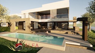 Hrvaška, Vodice – prodaja moderna vila z bazenom, garažo in panoramskim pogledom na morje