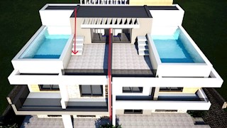 Jezera, otok Murter, luksuzno stanovanje z bazenom, 50 m od morja