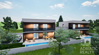 Vodice, novogradnja, moderna dvojna hiša z garažo in bazenom