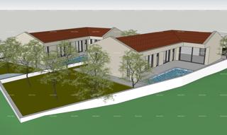 Prodaja - dva građevinska zemljišča s pravnomočnimi dovoljenji za gradnjo hiš s bazenom, Marčana! Gradnja se lahko začne takoj!