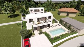 Pogled na morje!! Prodaja zemljišča z gradbenim dovoljenjem in projektom, okolica Vodnjana!