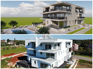 Umag, okolica – penthouse z 2 spalnicama, skupni bazen, pogled na morje