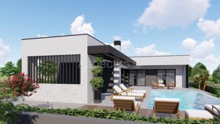 Nova kuća prizemnica s bazenom i vrtom, u izgradnji | Pula okolica, Marčana