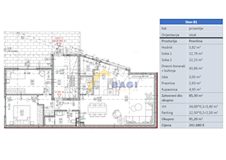 Apartmaj Središće, Novi Zagreb - Istok, 91,20m2