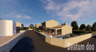 Vila z bazenom, z gradbenim dovoljenjem in projektom, pripravljena za gradnjo, 600 m od morja