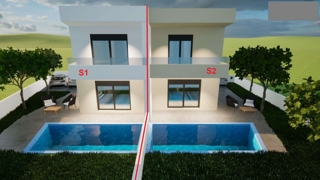 Dvojček hiše, bazen, novogradnja, Vodice