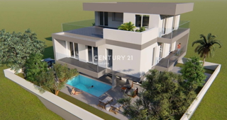 Sukošan - Vila z bazenom - novogradnja s pogledom na morje