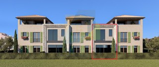 Poreč, okolica Hiša v nizu z dvoriščem 2 km od morja