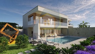 Poreč, okolica, Luksuzna moderna dvojna hiša s bazenom, 5 km od morja