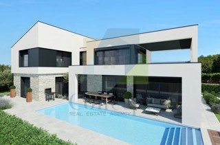 Poreč, okolica, Luksuzna vila s bazenom in pogledom na morje, 5 km od morja