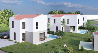 Lovreč – okolica: Moderna novogradnja z bazenom 