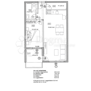 Stanovanje Seget Donji, Seget, 51,19m2