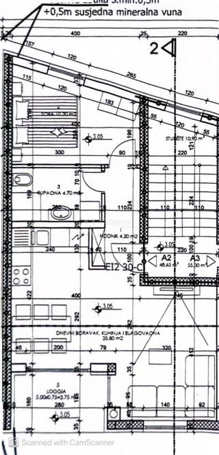 Stanovanje Monteserpo - Komunal, Pula, 42,75m2