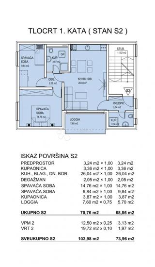 Stanovanje Gornja Dubrava, 52,01m2