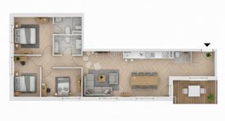 Stanovanje Donja Dubrava, 56,43m2