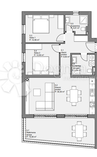 Stanovanje Tribunj, 75,01m2