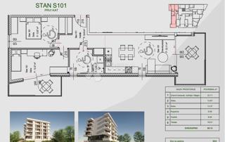 Stanovanje Zamet, Rijeka, 64,11m2