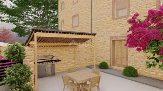 ISTRA, JURŠIĆI - Kamnita vrstna hiša z bazenom + apartma, NA KLJUČ