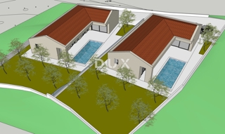 ISTRA, MARČANA - Premium projekt dveh enonadstropnih hiš z bazenom in kmetijskim zemljiščem