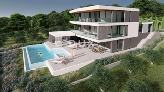 ISTRA, MEDULIN - Gradbeno zemljišče 1. vrsta do morja z izdanim in veljavnim gradbenim dovoljenjem za moderno vilo z bazenom in dvigalom