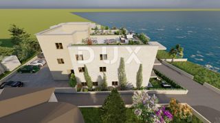 PAG, MANDRE - trosobno stanovanje v novogradnji, prva vrsta do morja, idealen tloris