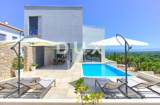 OTOK KRK, MESTO KRK (OKOLICA) - Luksuzna vila s prelivnim bazenom in pogledom na morje