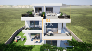 TRIBUNJ, SOVLJA - Apartma s strešno teraso v bližini plaže, pogled na morje