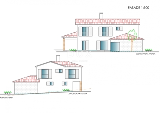 ISTRA, LABIN - Prostorno zemljišče z gradbenim dovoljenjem
