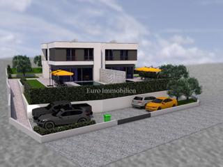 Otok Krk, zemljišče z gradbenim dovoljenjem in pogledom na morje