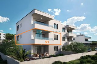 ŠIBENIK - BRODARICA, nov projekt, 1. nadstropje, terasa, 250 m do šole, 2 parkirni mesti