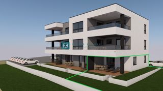 VODICE, novogradnja, pritličje, vrt 130 m2, mirna lokacija, S1