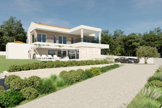 Poreč, Kaštelir - POGLED NA MORJE! Prodamo zazidljivo zemljišče z dovoljenjem za vilo z bazenom.