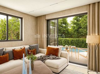 Medulin, Premantura, luksuzno stanovanje 99 m² s bazenom, vrtom in 2 parkirnima mestoma