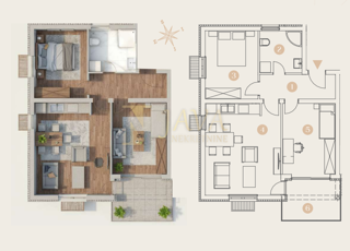 Stanovanje Saršoni, Viškovo, 65,63m2