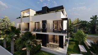 Moderno opremljen apartma z vrtom in teraso, novogradnja, otok Krk