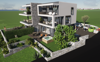 Dvoetažni apartma s pogledom na morje, novogradnja Punat