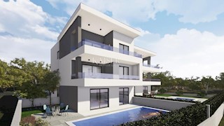 Malinska, otok Krk - apartma 110m² z bazenom in pogledom na morje