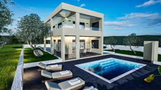 VODICE - LUKSUZNA VILA Z BAZENOM IN PROSTORNIMI TERASAMI
