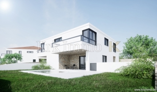 Malinska: Nova dvojna hiša z bazenom in pogledom na morje