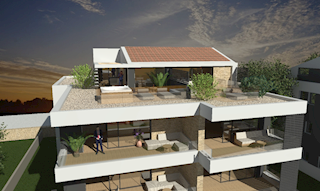 ROVINJ - penthouse v moderni novogradnji z dvigalom in odprtim pogledom na mesto