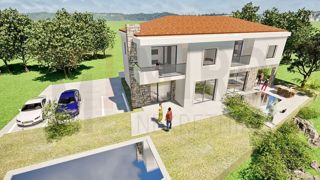 Malinska, novozgrajena polsamostojna hiša z vrtom in bazenom!