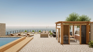 OTOK KRK - Luksuzni apartma v pritličju prva vrsta do morja