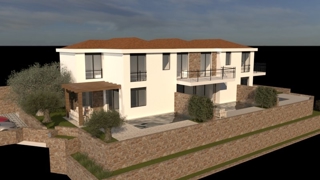 OTOK KRK, NJIVICE - Vrstna hiša z bazenom, novogradnja