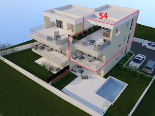 Vodice - s4 dvonadstropno stanovanje s strešno teraso 750 m od plaže