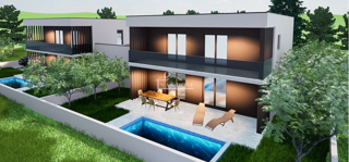 Vodice - NOVOGRADNJA S2 hiša z bazenom, garažo, 800 m od plaže