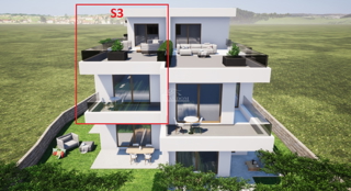 Tribunj, Sovlje - stanovanje s strešno teraso, pogled na morje