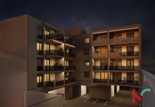 Istra, Pula, center, stanovanje 96,42m2 v novogradnji, tri sobe in loža