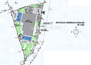 Malinska, zazidljivo zemljišče, projekt za dvojček hišo