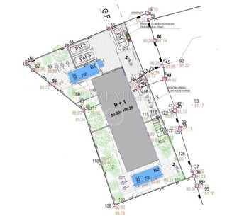 Malinska, zazidljivo zemljišče, projekt za dvojček hišo