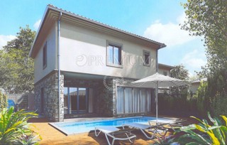 Malinska, zazidljivo zemljišče, projekt za dvojček hišo